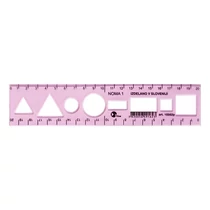 Sablon vonalzó OPTIMA pink 20cm Sablon vonalzó OPTIMA pink 20cm
