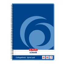 Spirálfüzet vonalas HERLITZ A/5 80 lapos perforált lyukasztott Spirálfüzet vonalas HERLITZ A/5 80 lapos perforált lyukasztott