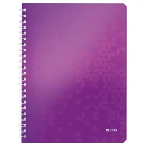 Spirálfüzet vonalas LEITZ Wow A/4 80 lapos lila Spirálfüzet vonalas LEITZ Wow A/4 80 lapos lila