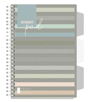 Spirálfüzet kockás STREET Pad A/5 100 lapos regiszteres sötét csíkos Spirálfüzet kockás STREET Pad A/5 100 lapos regiszteres sötét csíkos