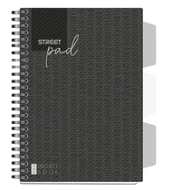 Spirálfüzet vonalas STREET Pad A/5 100 lapos regiszteres fekete Spirálfüzet vonalas STREET Pad A/5 100 lapos regiszteres fekete