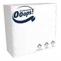 Szalvéta OOOPS! Professional 2 rétegű fehér 33x33 cm 100 lapos Szalvéta OOOPS! Professional 2 rétegű fehér 33x33 cm 100 lapos
