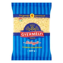 Száraztészta kiskagyló GYERMELYI 4 tojásos 500 g Száraztészta kiskagyló GYERMELYI 4 tojásos 500 g