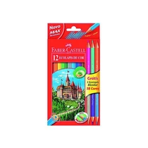 Színes ceruza FABER-CASTELL hatszögletű 12 darabos+ 3 db kétvégű ceruza Színes ceruza FABER-CASTELL hatszögletű 12 darabos+ 3 db kétvégű ceruza