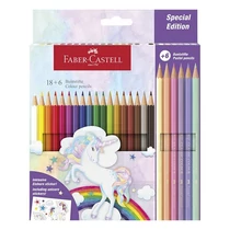 Színes ceruza FABER-CASTELL kastélyos Unikornis matricával 18 darabos + 6 darab pasztell színes ceruzával Színes ceruza FABER-CASTELL kastélyos Unikornis matricával 18 darabos + 6 darab pasztell színes ceruzával