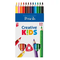 Színes ceruza ICO Creative Kids háromszögletű vastag festett 12 darabos készlet