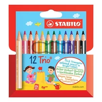 Színes ceruza STABILO Trio thick háromszögletű rövid 12 darabos készlet