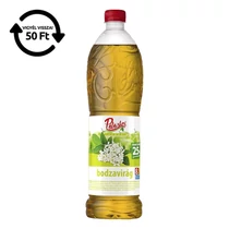 Szörp PÖLÖSKEI Syrup Bodza cukorral és édesítőszerrel 25% gyümölcstartalommal 1L DRS