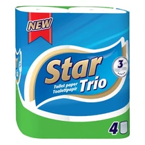 Toalettpapír STAR Trio 3 rétegű 4 tekercses Toalettpapír STAR Trio 3 rétegű 4 tekercses