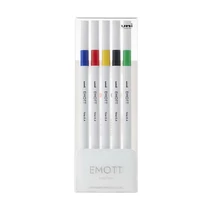 Tűfilc UNI EMOTT 5 darabos 0,4mm (kék, piros, sárga, fekete, zöld) Tűfilc UNI EMOTT 5 darabos 0,4mm (kék, piros, sárga, fekete, zöld)