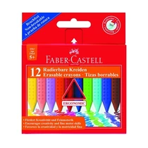 Zsírkréta FABER-CASTELL Grip háromszögletű hegyezett radírozható 12 színű Zsírkréta FABER-CASTELL Grip háromszögletű hegyezett radírozható 12 színű