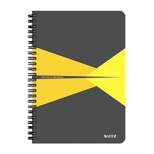 Spirálfüzet LEITZ Office A/5 karton borítóval 90 lapos vonalas sárga