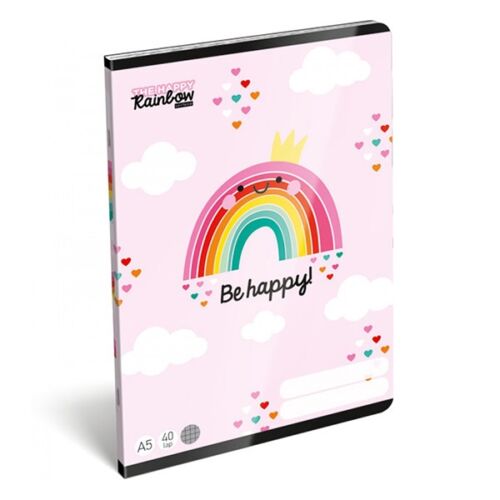 Füzet LIZZY CARD A/5 40 lapos kockás Happy Rainbow
