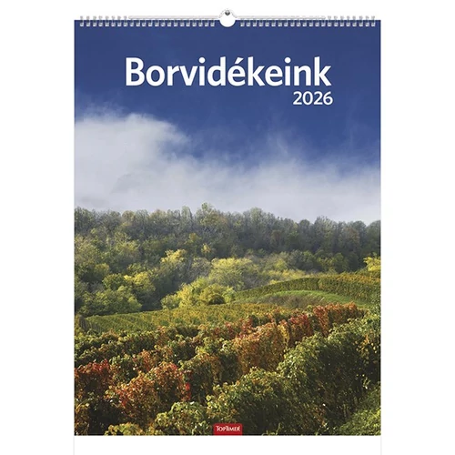 Falinaptár TOPTIMER T093 310x420mm álló Borvidékeink 2026.