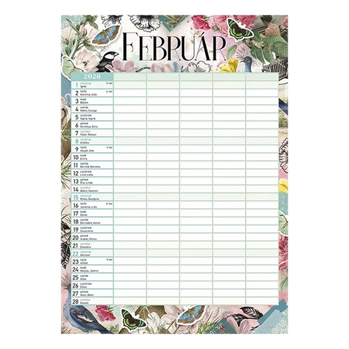 Falinaptár spirálozott LIZZY CARD B/4 álló Anyu tervezője Scrapbook Style 2026.