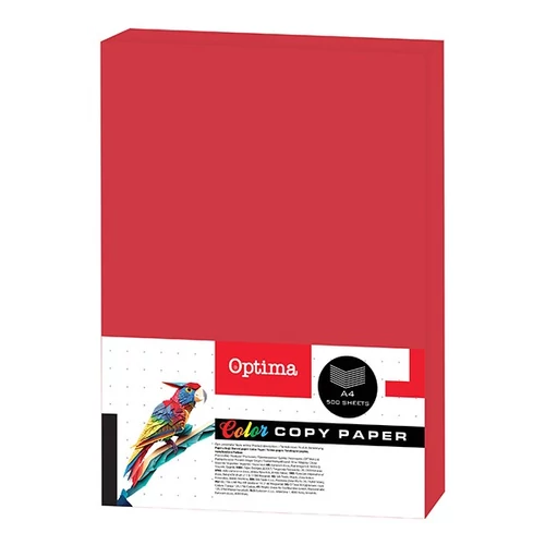 Fénymásolópapír színes OPTIMA A/4 80 g piros 500 ív/csomag