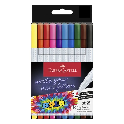 Filctoll FABER-CASTELL Grip széles hegyű 10 darabos készlet