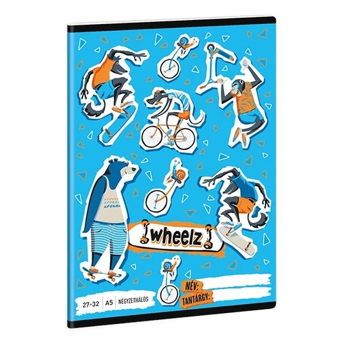 Füzet kockás ARS UNA A/5 32 lapos 27-32 Wheelz