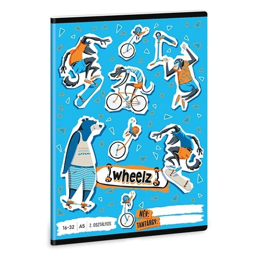 Füzet vonalas ARS UNA A/5 32 lapos 16-32 2. osztályos Wheelz