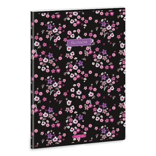 Füzet sima ARS UNA A/4 40 lapos Extra kapcsos Pearl Blossom Black