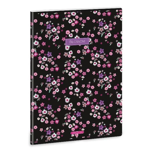 Füzet vonalas ARS UNA A/4 40 lapos Extra kapcsos Pearl Blossom Black