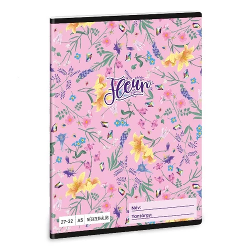 Füzet ARS UNA A/5 32 lapos kockás 27-32 Fleur