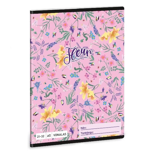 Füzet ARS UNA A/5 32 lapos vonalas 21-32 Fleur