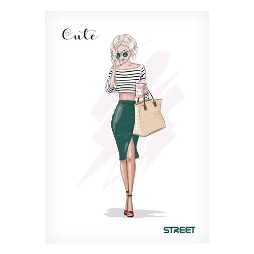 Füzet sima STREET A/5 54 lapos Cute