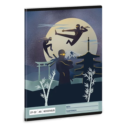 Füzet kockás ARS UNA A/5 32 lapos 27-32 Ninjas in the Dark