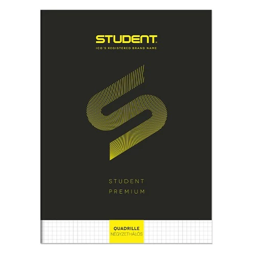 Füzet kockás ICO Student Black Prémium A/4 80 lapos
