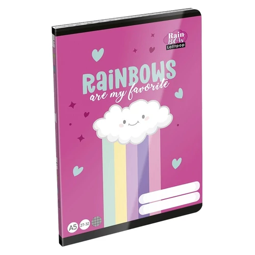 Füzet kockás LIZZYSULI A/5 32 lapos 27-32 Lollipop Rainbow