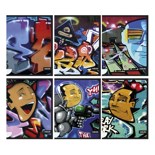Füzet kockás NEBULO A/4 40 lapos Graffiti
