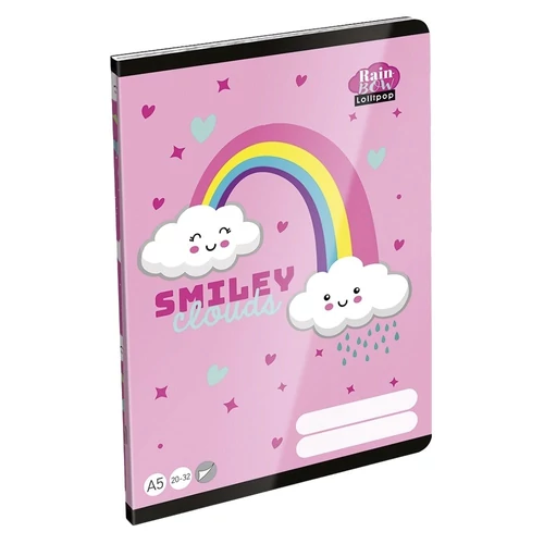 Füzet sima LIZZYSULI A/5 32 lapos 20-32 Lollipop Rainbow