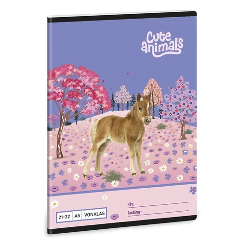 Füzet vonalas ARS UNA A/5 32 lapos 21-32 4-8.osztályos Cute Animals-Horse