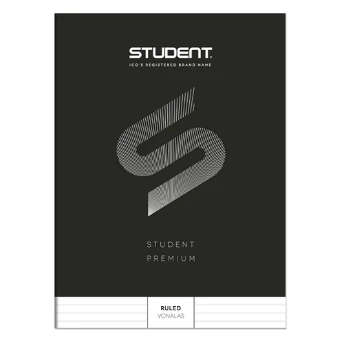 Füzet vonalas ICO Student Black Prémium A/4 80 lapos