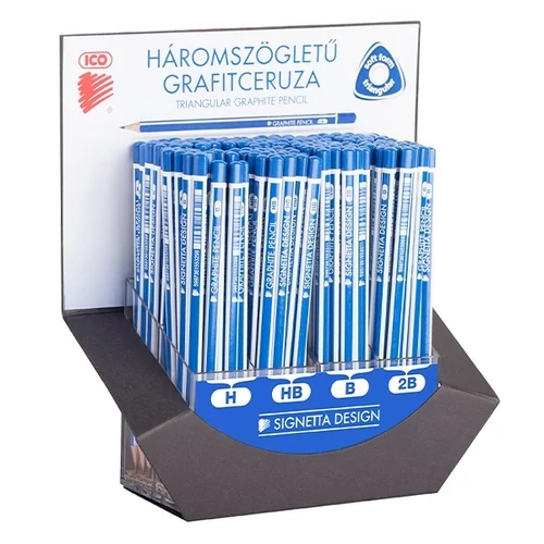 Grafitceruza display ICO Signetta háromszög H,HB,B,2B 184 darabos