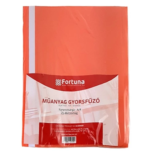 Gyorsfűző FORTUNA műanyag narancssárga 25 darabos