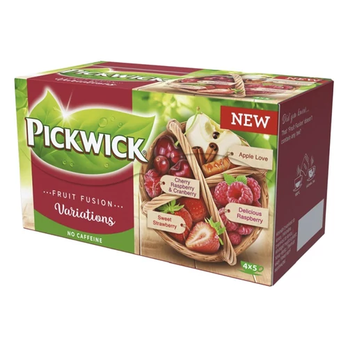 Gyümölcstea PICKWICK Fruit Fusion piros variációk cseresznye-áfonya-eper-citrus-alma fahéj 20 filter/doboz
