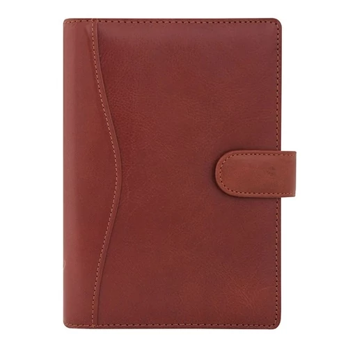 Gyűrűs kalendárium SATURNUS M212 sárga lapos barna marhabőr 2026.