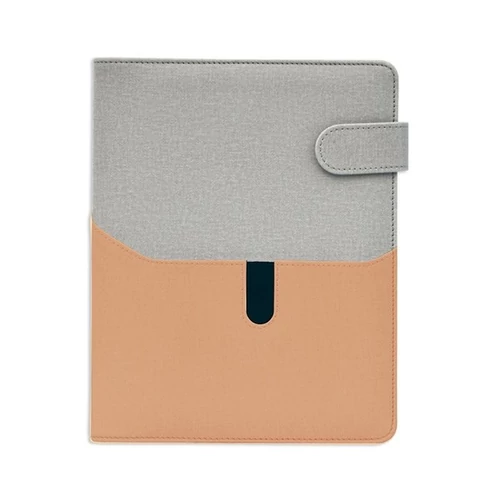 Gyűrűs kalendárium SATURNUS M229 sárga lapos szürke-lazac műbőr 2026.