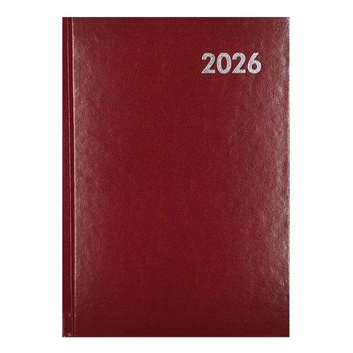 Határidőnapló ALISCA B/5 heti fehér lapos bordó 2026.