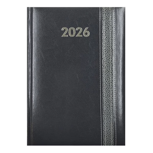 Határidőnapló ALISCA Rebel varrott A/5 napi fehér lapos szürke 2026.