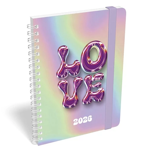 Határidőnapló LIZZY CARD B/6 heti spirálozott gumis Amazing 2026.