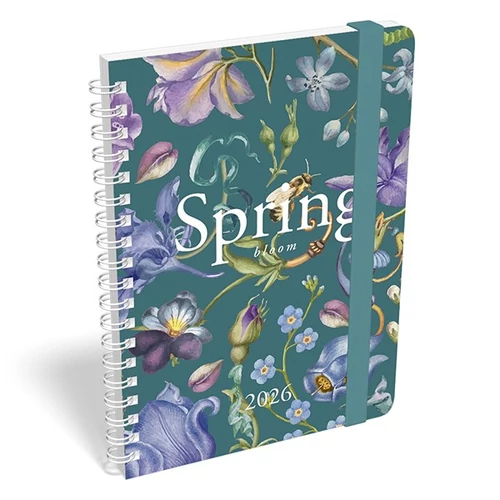 Határidőnapló LIZZY CARD B/6 heti spirálozott gumis Lovely 2026.