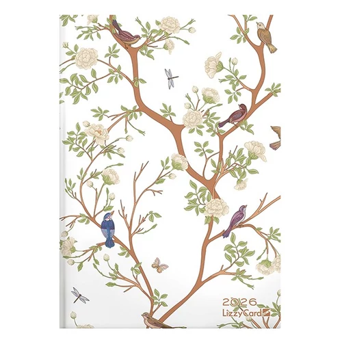 Határidőnapló LIZZY CARD B/6 napi keménytáblás Birds tree 2026.