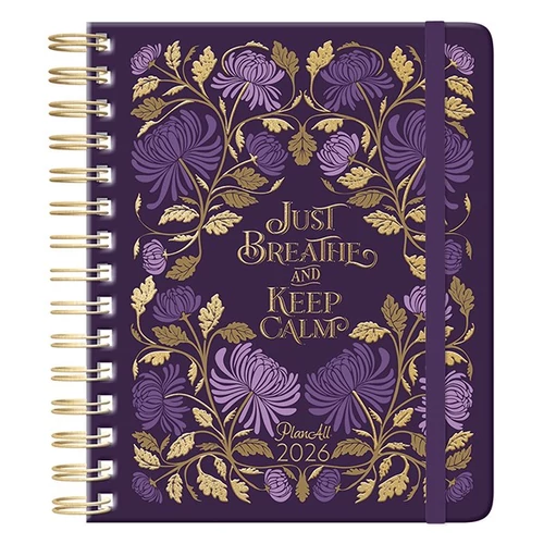 Határidőnapló PLANALL Classic B/5 heti spirálos keményfedelű gumis Purple 2026.