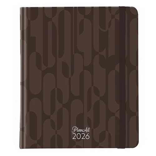 Határidőnapló PLANALL New Classic B/5 heti keményfedelű gumis Brown 2026.