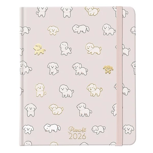 Határidőnapló PLANALL New Classic B/5 heti keményfedelű gumis Fur baby 2026.