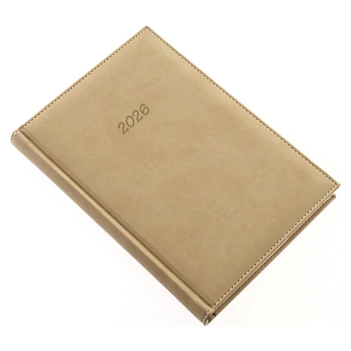 Határidőnapló REALSYSTEM Bolero A/5 napi sárga lapos drapp 2026.