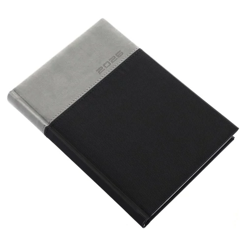 Határidőnapló REALSYSTEM Lux A/5 napi fehér lapos grafit 2026.